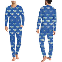 Thumbnail for Bombardier Challenger 601 - Men Pajamas - Cartoon Pattern - Blue