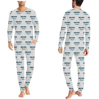 Thumbnail for Bombardier Challenger 601 - Men Pajamas - Cartoon Pattern - Light Gray