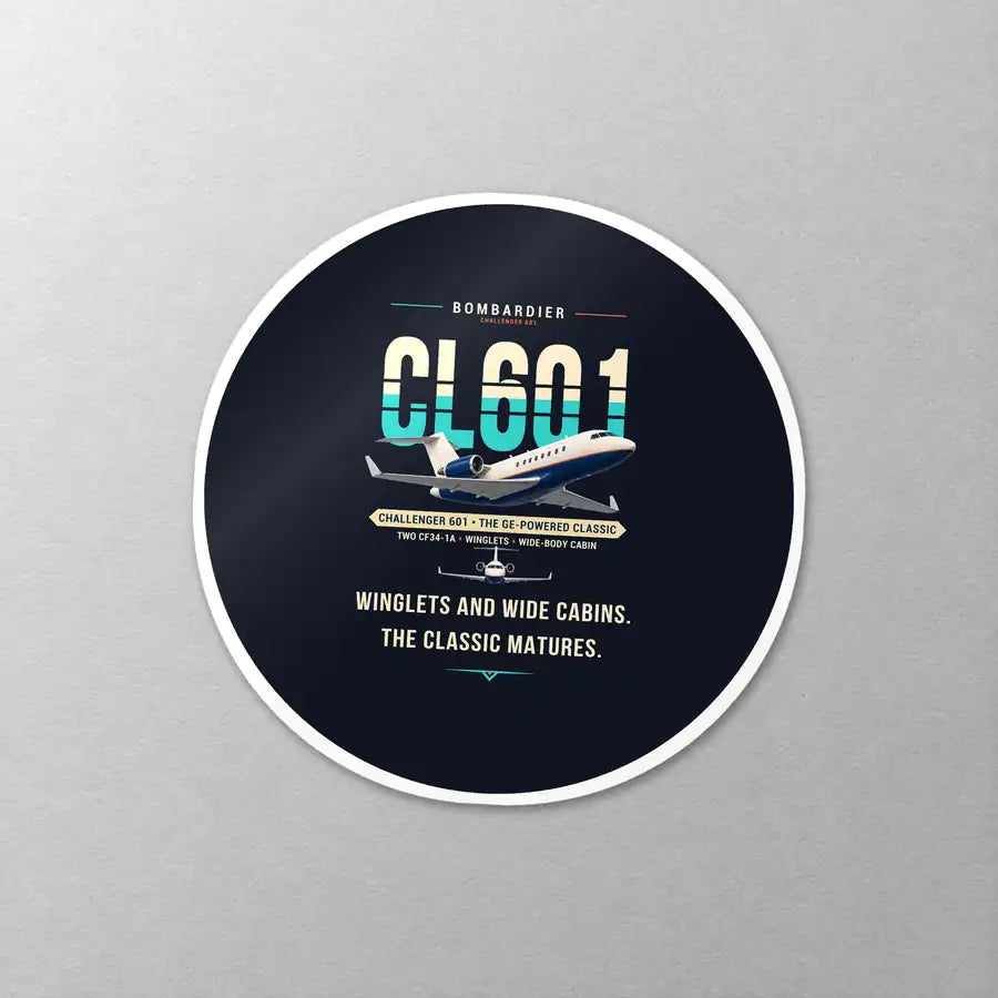 Bombardier Challenger 601 - Original - Circle Sticker - Close-up