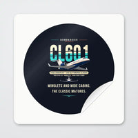 Thumbnail for Bombardier Challenger 601 - Original - Circle Sticker - Peel