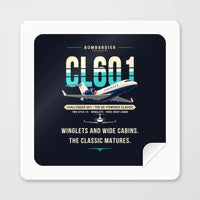 Thumbnail for Bombardier Challenger 601 - Original - Square Sticker - Peel
