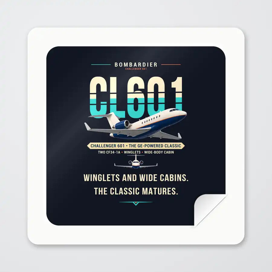Bombardier Challenger 601 - Original - Square Sticker - Peel