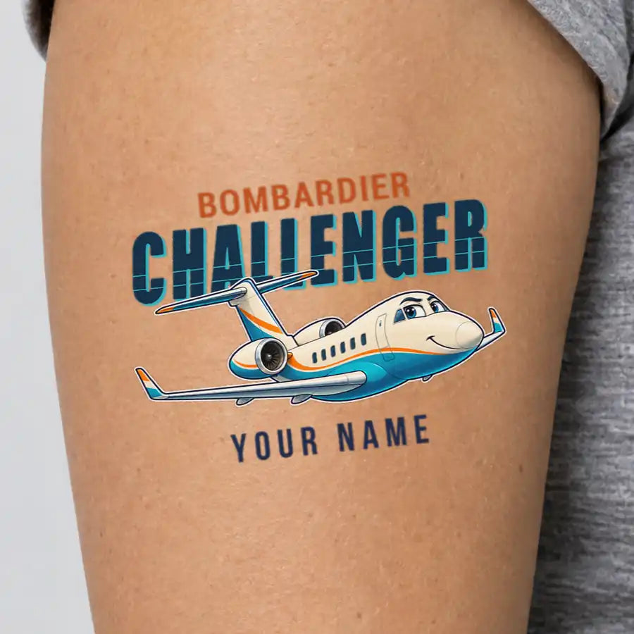 Bombardier Challenger 601 - Tattoo - Cartoon + Name