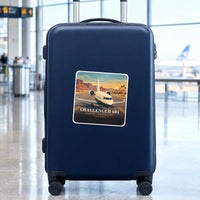 Thumbnail for Bombardier Challenger 604 - 3D + Name - Square Sticker - Suitcase