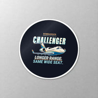 Thumbnail for Bombardier Challenger 604 - Cartoon - Circle Sticker - Close-up