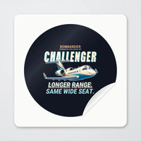 Thumbnail for Bombardier Challenger 604 - Cartoon - Circle Sticker - Peel