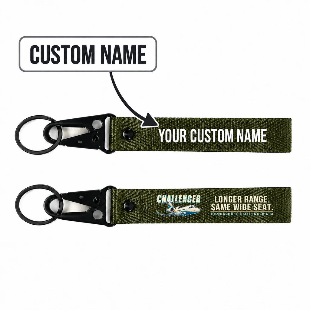 Bombardier Challenger 604 Hawk-Shaped Key Chains - Dark Green - Cartoon - Personalized