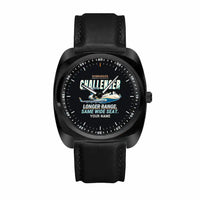 Thumbnail for Bombardier Challenger 604 - Cartoon + Name - Luxury Cushion - Black and Black Strap