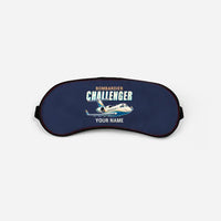 Thumbnail for Bombardier Challenger 604 - Cartoon + Name - Sleep Mask - Navy Blue