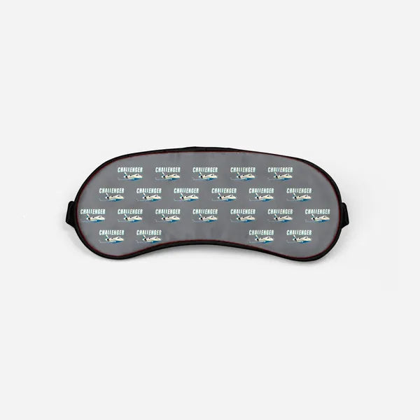Bombardier Challenger 604 - Cartoon Pattern - Sleep Mask - Gray