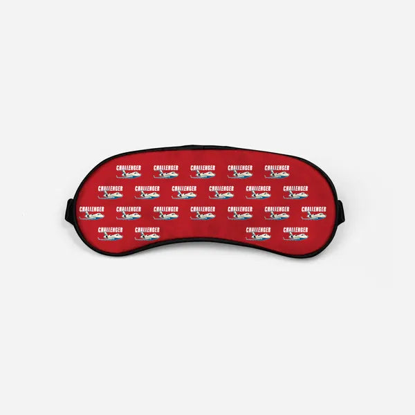 Bombardier Challenger 604 - Cartoon Pattern - Sleep Mask - Red