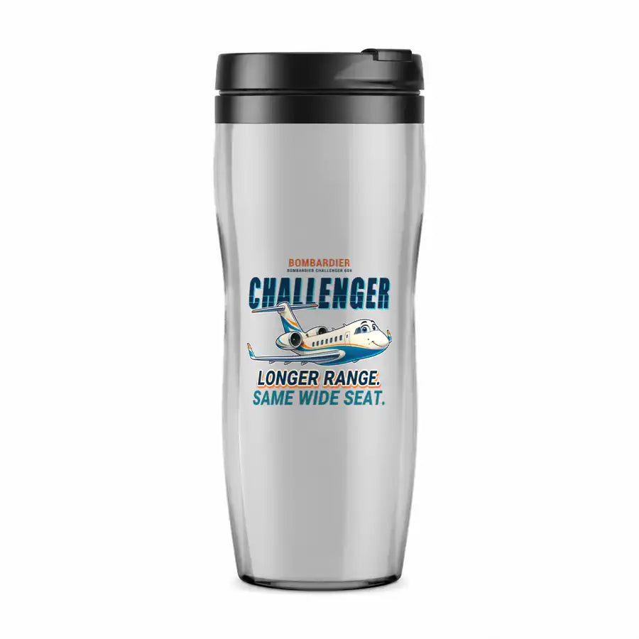 Bombardier Challenger 604 - Cartoon - Plastic (No Holder) - Light Gray