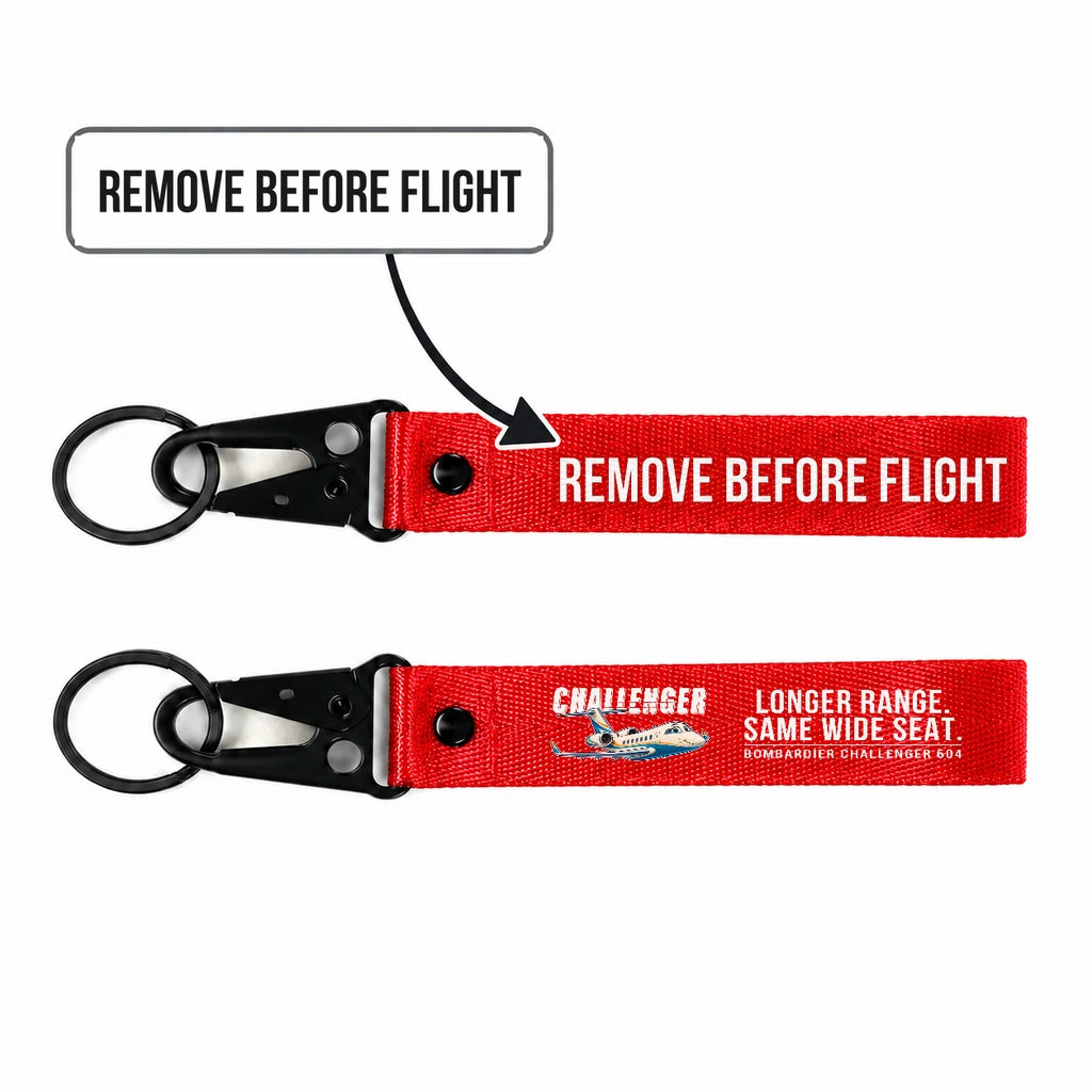 Bombardier Challenger 604 Hawk-Shaped Key Chains - Red - Cartoon - Remove Before Flight