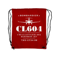 Thumbnail for Bombardier Challenger 604 - Drawstring Bag - Heritage - Red