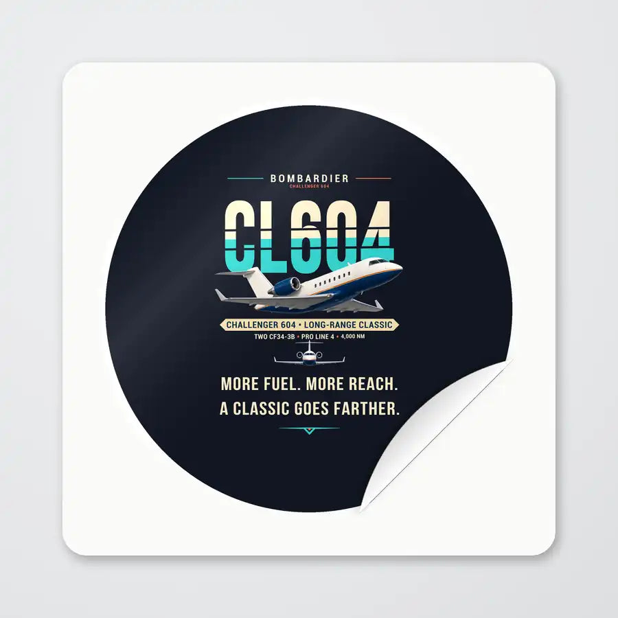 Bombardier Challenger 604 - Original - Circle Sticker - Peel