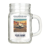 Thumbnail for Bombardier Challenger 604 - Poster + Name - Cocktail Glass (Mason Jar)