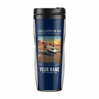 Thumbnail for Bombardier Challenger 604 - Poster + Name - Plastic (No Holder) - Dark Blue
