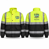Thumbnail for Bombardier Challenger 604 Reflective Winter Jackets - Original - Fluorescent Yellow & Navy