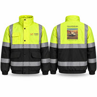 Thumbnail for Bombardier Challenger 604 Reflective Winter Jackets - Poster - Fluorescent Yellow & Navy