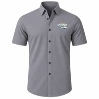 Thumbnail for Bombardier Challenger 604 - Short Sleeve Shirt - Cartoon - Gray