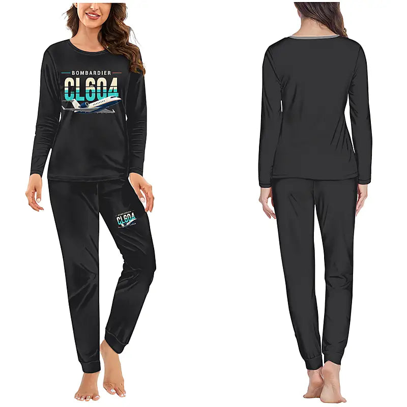 Bombardier Challenger 604 - Women Pajamas - Original Chest - Black