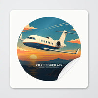 Thumbnail for Bombardier Challenger 605 - 3D - Circle Sticker - Peel