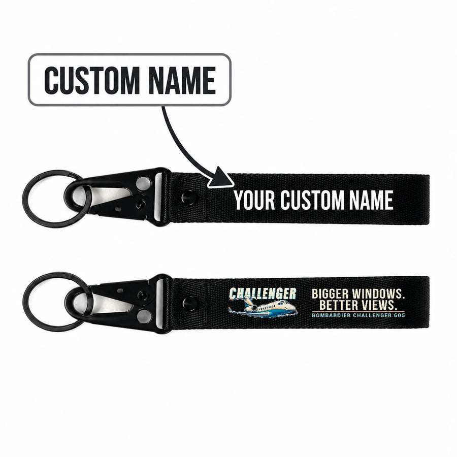 Bombardier Challenger 605 Hawk-Shaped Key Chains - Black - Cartoon - Personalized
