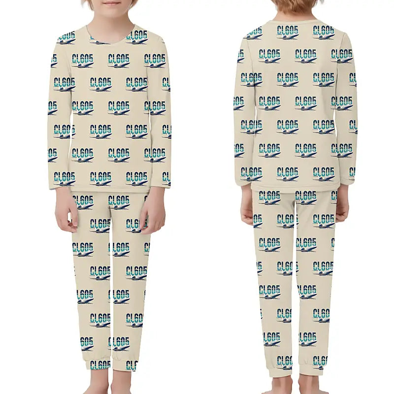 Bombardier Challenger 605 - Children Pajamas - Original Pattern - Beige