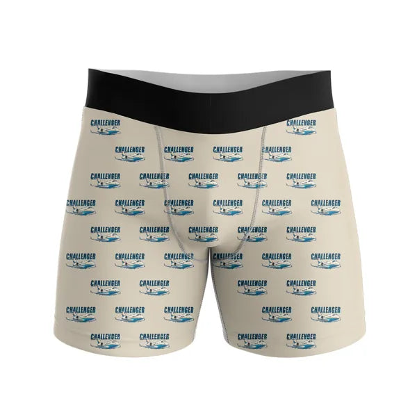 Bombardier Challenger 605 - Men Boxers - Cartoon Pattern - Beige
