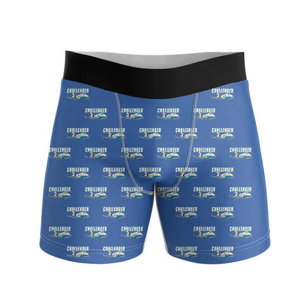 Bombardier Challenger 605 - Men Boxers - Cartoon Pattern - Blue