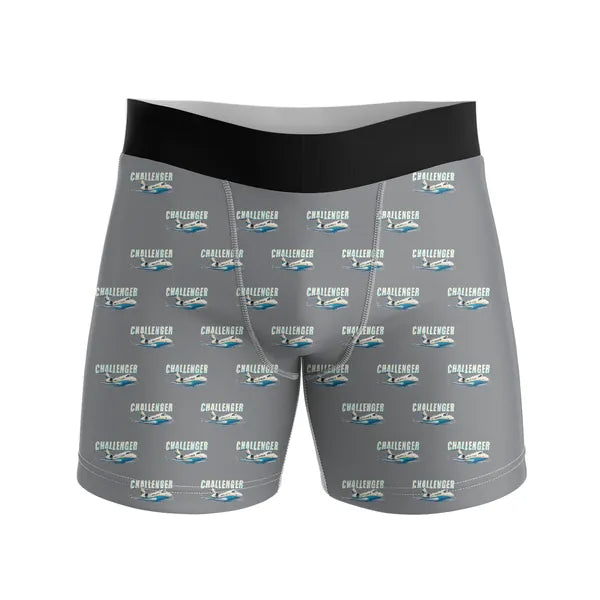Bombardier Challenger 605 - Men Boxers - Cartoon Pattern - Gray