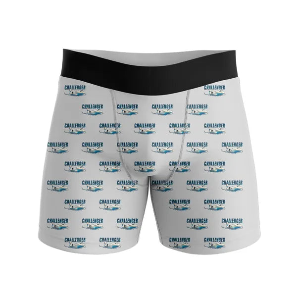 Bombardier Challenger 605 - Men Boxers - Cartoon Pattern - Light Gray