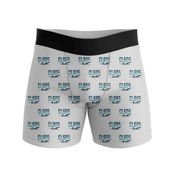 Bombardier Challenger 605 - Men Boxers - Original Pattern - Light Gray