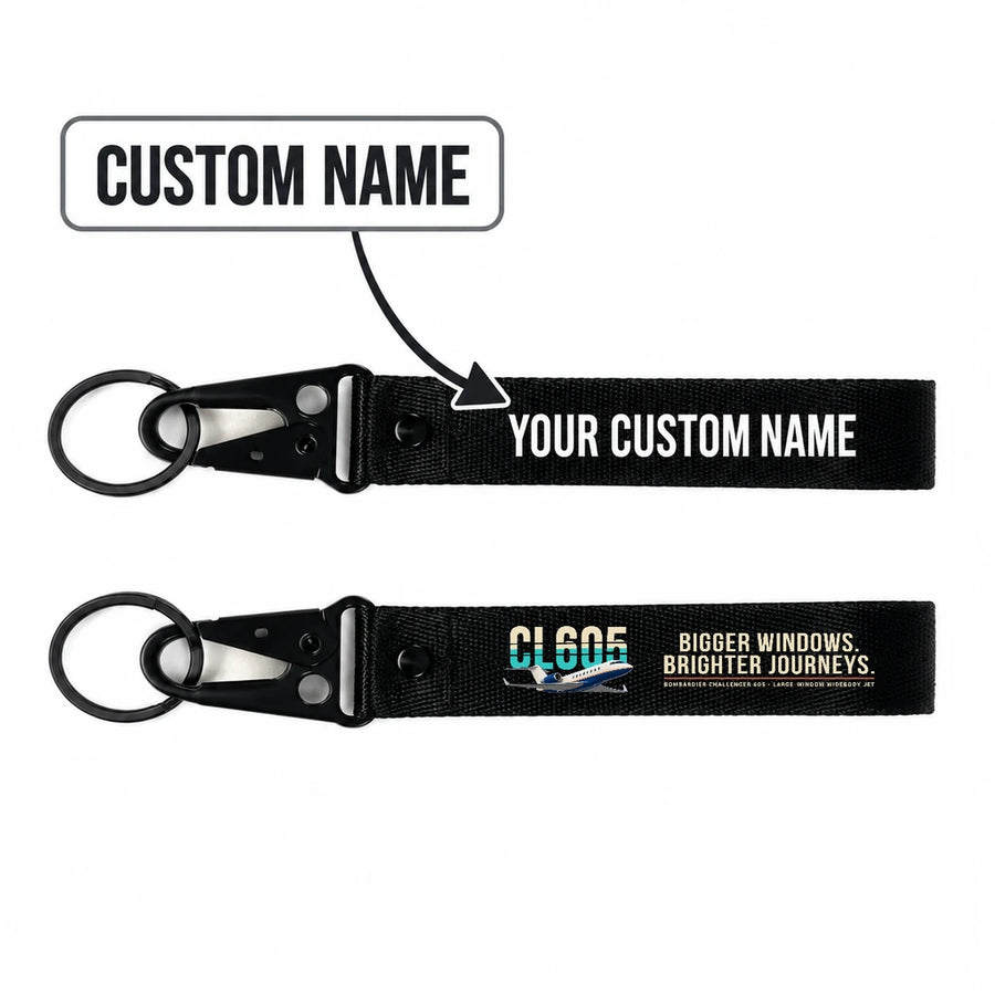 Bombardier Challenger 605 Hawk-Shaped Key Chains - Black - Original - Personalized