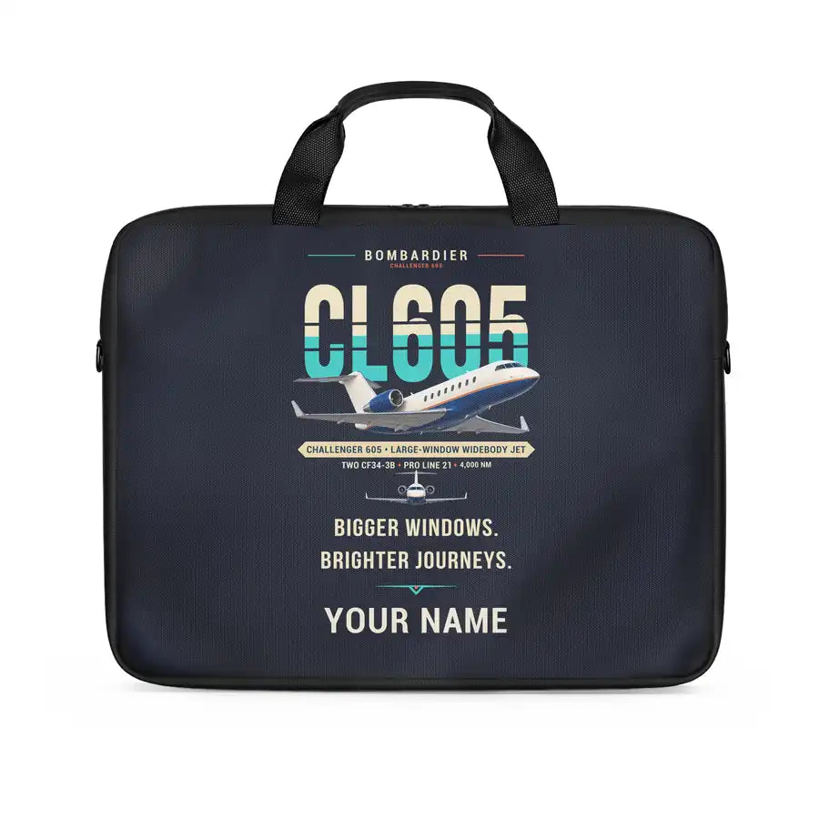 Bombardier Challenger 605 - Original + Name - Laptop Bag