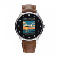 Thumbnail for Bombardier Challenger 605 - Poster - Leather Strap - Brown Leather Strap