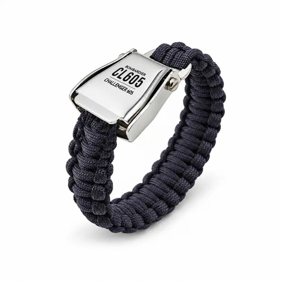 Bombardier Challenger 605 - Seat Belt Bracelet - Tag - Black