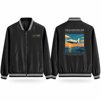 Thumbnail for Bombardier Challenger 605 Stylish Jackets - Baseball Collar - Poster - Black