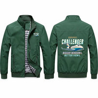 Thumbnail for Bombardier Challenger 605 Stylish Jackets - Stand Collar - Cartoon - Green
