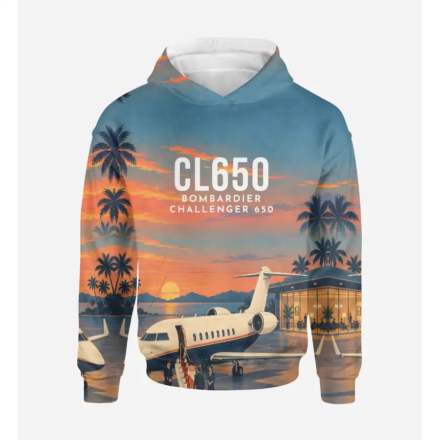 Bombardier Challenger 650 3D All-Over Print Clothing - Hoodie - 3D