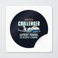 Thumbnail for Bombardier Challenger 650 - Cartoon - Circle Sticker - Peel