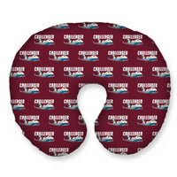 Thumbnail for Bombardier Challenger 650 - Cartoon Seamless - Travel Pillow - Burgundy