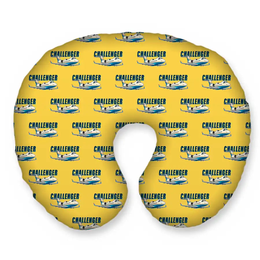 Bombardier Challenger 650 - Cartoon Seamless - Travel Pillow - Yellow