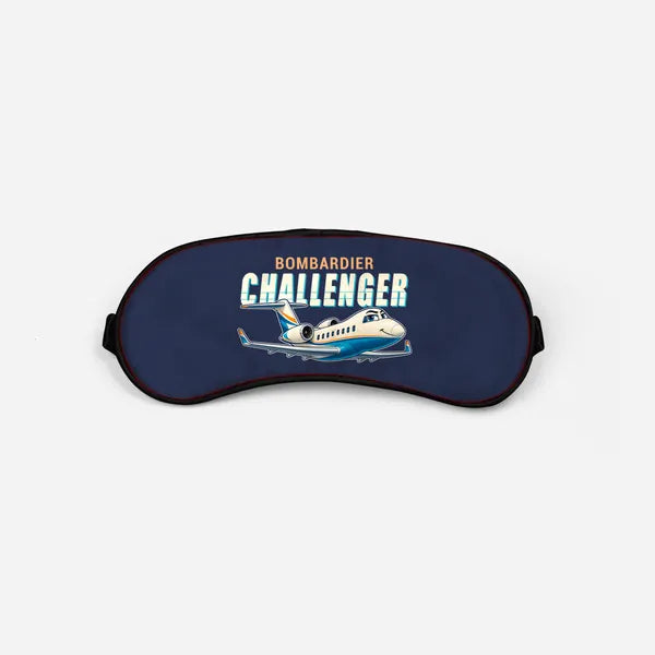 Bombardier Challenger 650 - Cartoon - Sleep Mask - Navy Blue