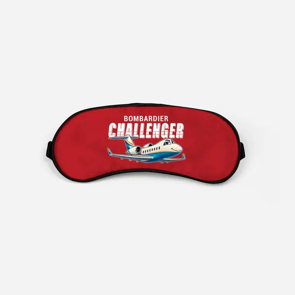 Bombardier Challenger 650 - Cartoon - Sleep Mask - Red