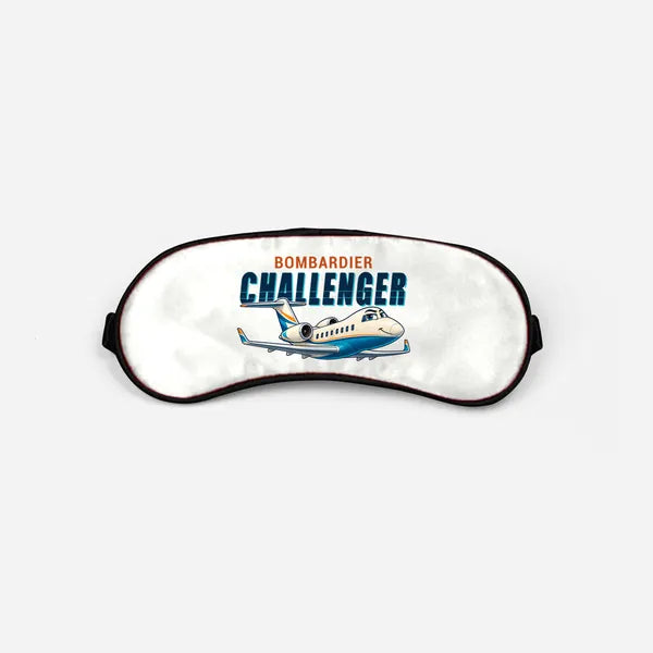 Bombardier Challenger 650 - Cartoon - Sleep Mask - White