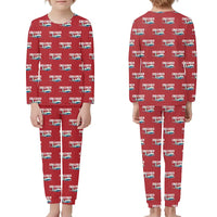 Thumbnail for Bombardier Challenger 650 - Children Pajamas - Cartoon Pattern - Red
