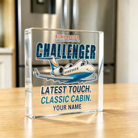 Thumbnail for Bombardier Challenger 650 - Crystal Ornament - Cartoon + Name - Kitchen