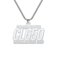 Thumbnail for Bombardier Challenger 650 - Hollow Necklace - Tag - Silver
