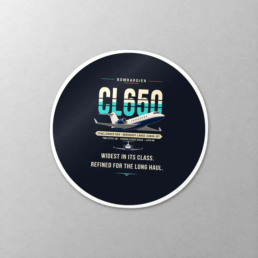 Bombardier Challenger 650 - Original - Circle Sticker - Close-up